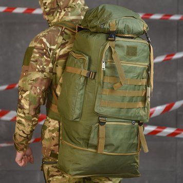 Тактичний рамний рюкзак Oxford 70 л з системою кріплення Molle олива 72x34x27 см buy91175bls фото