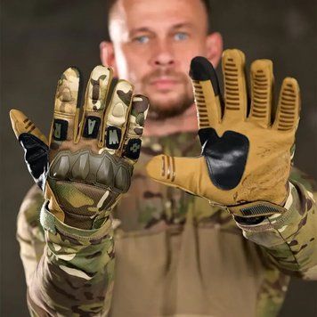 Тактичні Рукавиці Viktos Wartorn з захисними накладками мультикам розмір M buy97141-M фото