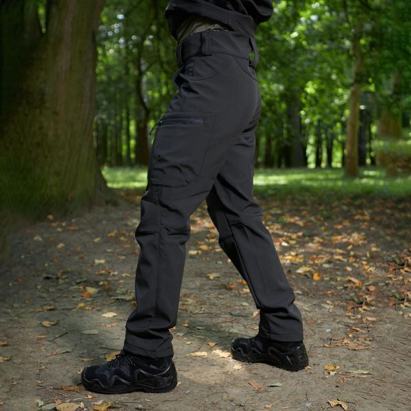 Тактичні штани R-Military Softshell на флісі з високою посадкою чорні розмір S bkrM-42bls-S фото