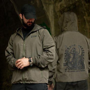 Вітрівка&nbsp;Born of War з принтом Para Bellum олива розмір S buy97069bls-S фото