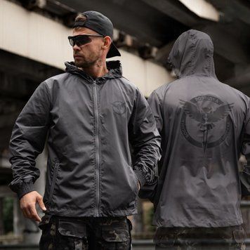 Вітрівка&nbsp;Born of War з принтом Розвідка сіра розмір S buy97363bls-S фото