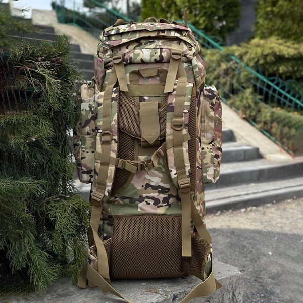 Тактичний рюкзак 120 л з алюмінієвим каркасом мультикам 98х37х33 см for00268bls фото