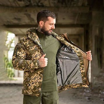 Тактична куртка KMS Patriot Softshell з підкладкою Omni-Heat піксель розмір S buy89431bls-S фото