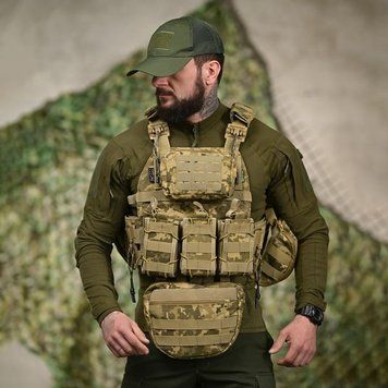 Плитоноска 7.62 Tactical Cordura з підсумками та рюкзаком піксель розмір універсальний buy95817bls фото