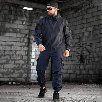 Тактичний костюм KMS Bandit Softshell на флісі синій розмір S buy89886bls-S фото