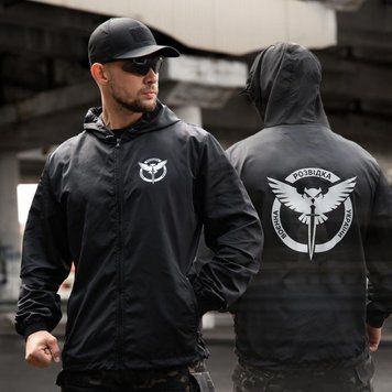 Вітрівка&nbsp;Born of War з принтом Розвідка чорна розмір S buy97362bls-S фото