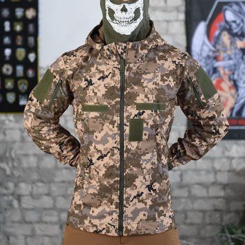 Тактична куртка з капюшоном Panopticon Softshell піксель розмір S buy88489bls-S фото