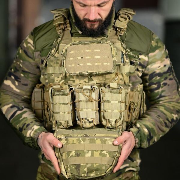 Плитоноска Single Sword Cordura у зборі з підсумками піксель One Size buy95196bls фото