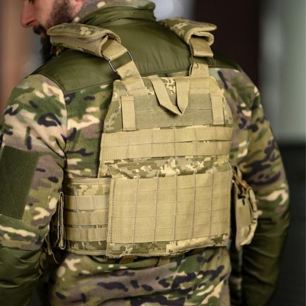 Плитоноска Single Sword Cordura у зборі з підсумками піксель One Size buy95196bls фото