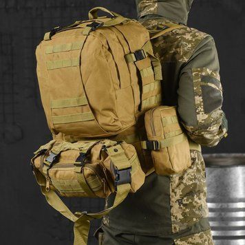 Рюкзак Silver Knight Cordura 55 л з 3-ма підсумками койот 50х32,5х34 см buy11931bls фото