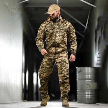 Костюм Defender Куртка з капюшоном + Штани піксель розмір S 11798bls-S фото