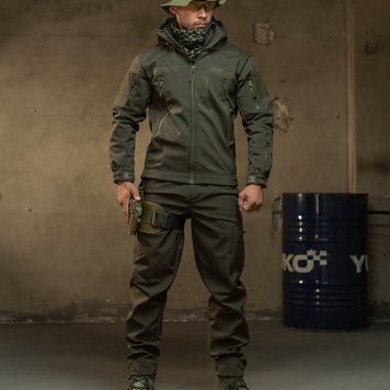 Форма Softshell Rocket куртка з капюшоном + штани олива розмір S buy89484bls-S фото