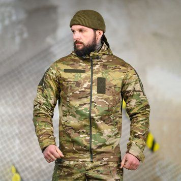 Тактична куртка Ukr-Tec з велкро під шеврони та манжетами на липучках мультикам розмір S buy95277bls-S фото