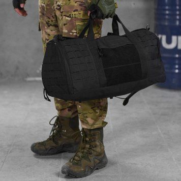 Сумка баул Silver Knight Cordura 600D із кріпленням Molle чорна розмір 55х30х25 см buy86720bls фото
